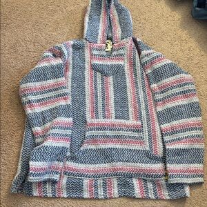 Striped Blue and Pink Women's Hoodie